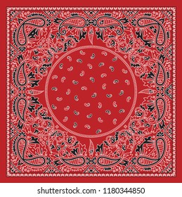 Colorful Bandanna On Red Stock Vector (Royalty Free) 1180344850 ...