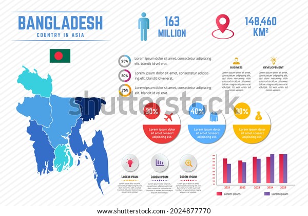 Colorful Bangladesh\
Map Infographic\
Template