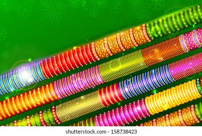 Colorful Bangles showing traditional culture