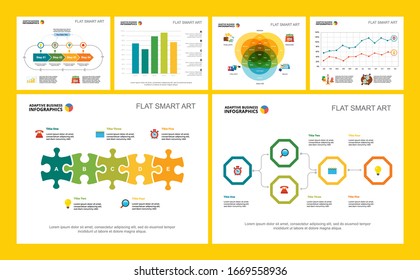 Colorful banking or planning concept infographic charts set. Business design elements for presentation slide templates. Can be used for financial report, workflow layout and brochure design.