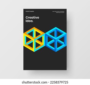Ilustración de diseño vectorial A4 con banner colorido. Diseño sencillo de la cubierta del diario de mosaicos.