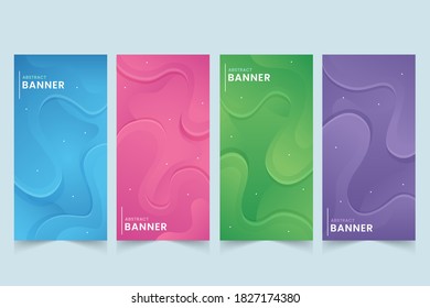 Colorful banner abstract sale set