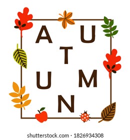 Colorful banner with autumn fallen leaves and yellow foliage. Use for event invitation, discount voucher, advertising. Vector eps 10.