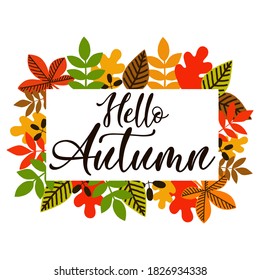 Colorful banner with autumn fallen leaves and yellow foliage. Use for event invitation, discount voucher, advertising. Vector eps 10.