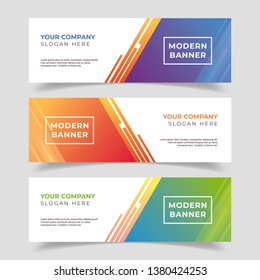colorful banner background vector design template