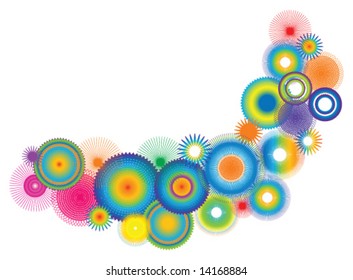 colorful banner with circles. vector