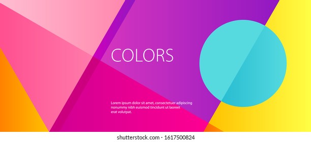 Colorful banner design with geometric shapes. Creative art for landing page, ad, promotion, print, marketing, blog.