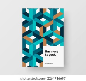 Colorful banner design vector template. Abstract mosaic tiles brochure concept.