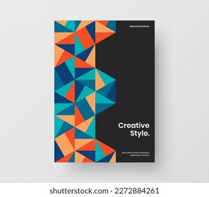 Colorful banner design vector template. Fresh geometric shapes pamphlet layout.