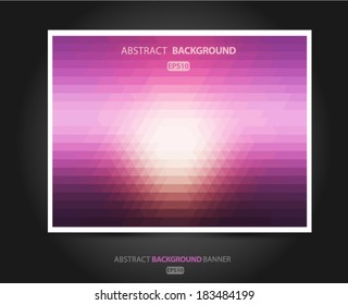 Colorful banner geometric abstract background with triangles purple. Vector EPS 10 illustration.