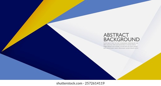 Colorful banner overlap papercut design with blue and yellow triangle shapes design. Bright banner background. Eps10 vector