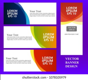 colorful banner set cicle curve geometric vector design