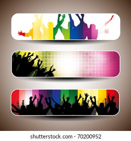 Colorful banner set vector illustration