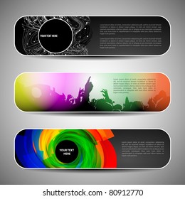 Colorful banner set vector illustration