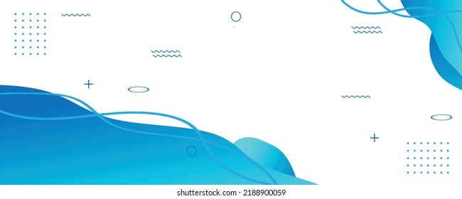 Colorful banner template with blue gradient colors fluid shapes desig
