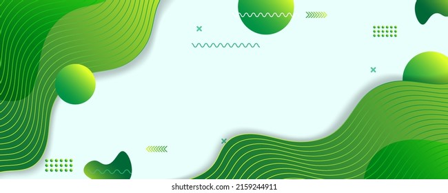 Colorful banner template with gradient color green