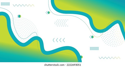 Colorful banner template with gradient color. Design with liquid shapes. with a yellow green color combination with a modern and luxurious concept