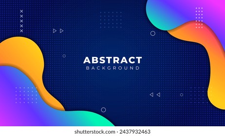 Colorful banner template with gradient color and design with liquid shape
