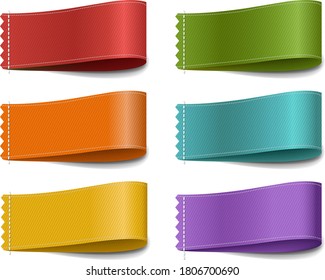 Colorful Banner Template Ribbon White Background