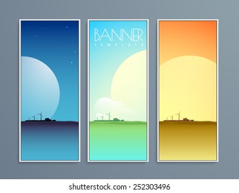 Colorful banner template set with blank space for your text.