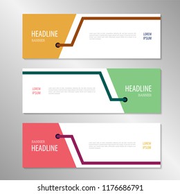 Colorful Banner Template Yellow Green Red Stock Vector (Royalty Free