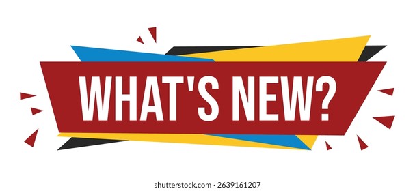 Colorful banner with the text "What's New?". This image features whats new, new, update, announcement, information.
