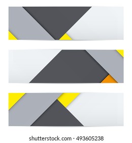 Colorful Banner of Unusual modern material design. Flat geometric style. Abstract Vector Illustration.