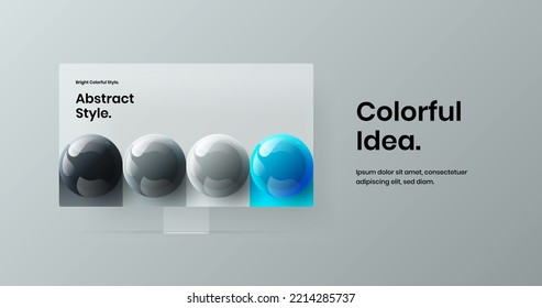 Colorful banner vector design concept. Premium display mockup landing page illustration.