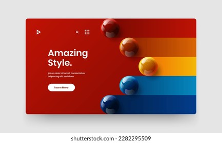 Colorful banner vector design template. Unique 3D spheres annual report concept.