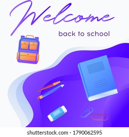 Colorful banner "Welcome back to school"
