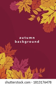 Colorful banners with autumn fallen leaves. Abstract autumn background.