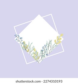 Colorful banners frame with leaves. Floral vector illustration