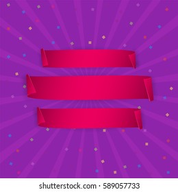 Colorful Banners. Ribbons sticker. Paper scrolls. Vector illustration.