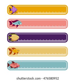 Colorful banners with scales set with fishes vector