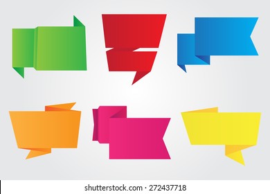Colorful banners set.Paper banners.Vector illustration.