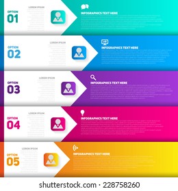 Colorful banners template for step presentation, can be used for infographics, business design or workflow layuot