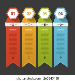 Colorful banners template for step presentation. Vector