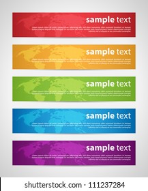 Colorful Banners with World Map