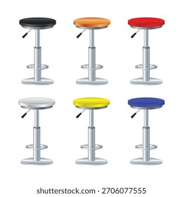 Ilustración vectorial de taburete de silla de bar colorida