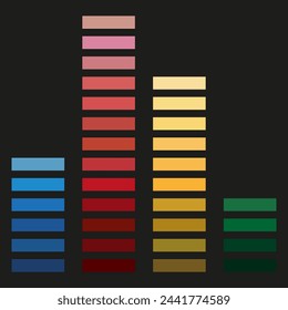 Colorful bar chart icon. Data visualization symbol. Statistics and analytics representation. Gradient bars. Vector illustration. EPS 10.