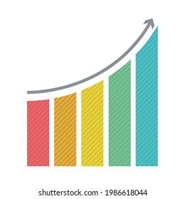 gráfico de barras colorido sobre el fondo