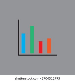 Gráfico de barras de colores con cuatro barras sobre un fondo gris Datos del gráfico