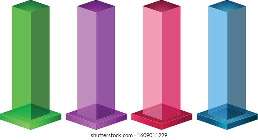 the colorful bar graph vector illustration