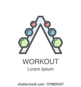 Colorful barbells set.