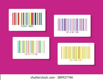 Colorful barcode stickers, vector illustration