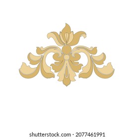COLORFUL BAROQUE DECORATIONS WITH FLOWERS AND LEAVES IN ANCIENT ITALIAN STYLE