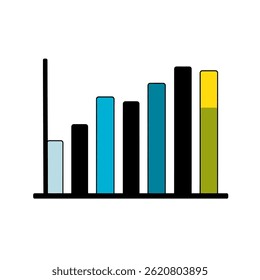 Colorful bars illustrate data progress report