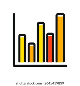 Colorful bars present data analysis infographic illustration