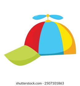 Colorful baseball cap with a spinning propeller, perfect for adding a touch of whimsy to summertime adventures