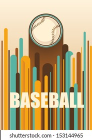 Colorful Baseball Poster. Vector Illustration.